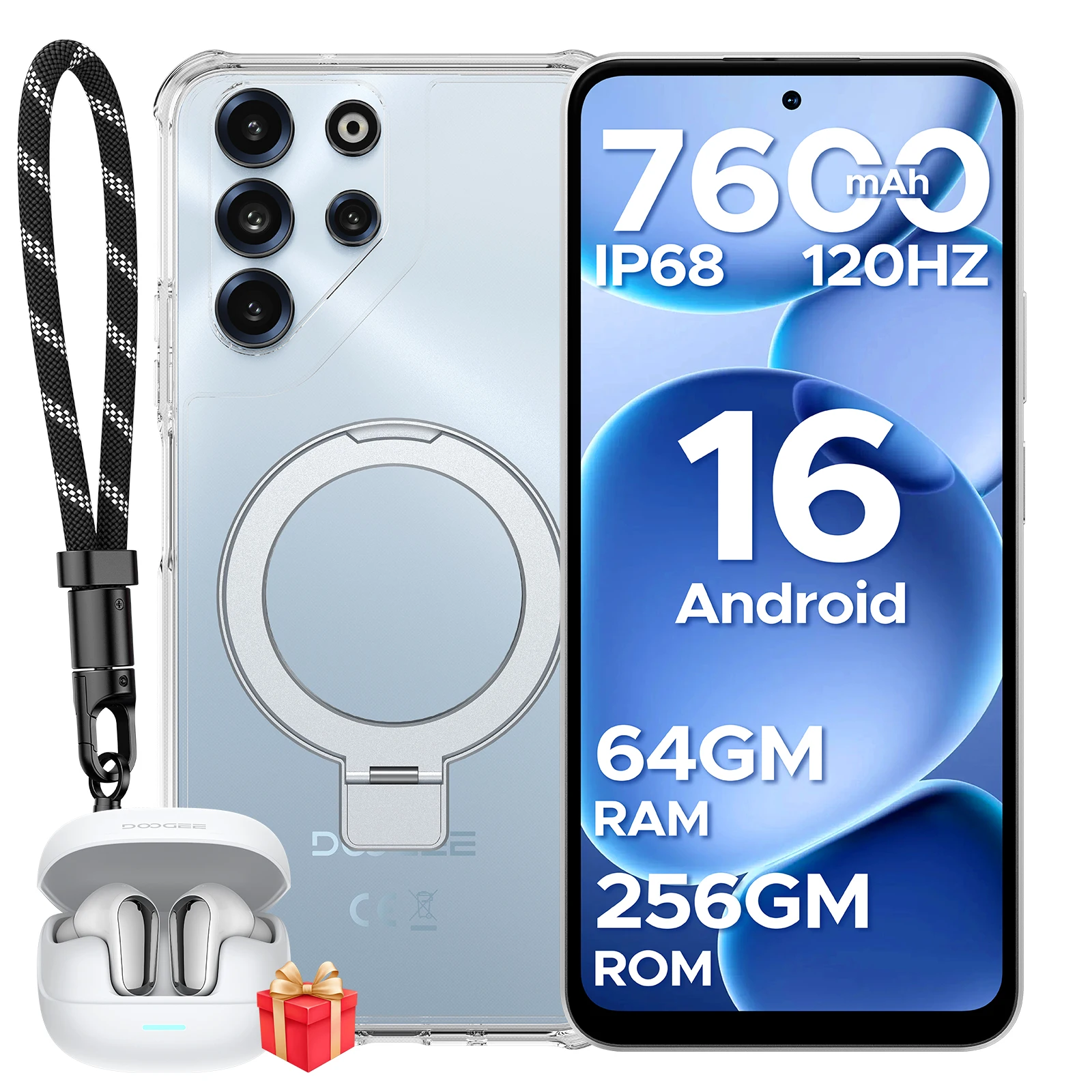 Doogee B10 Pro Smartphone 7600Mah Batterij 6.63'' 120Hz Scherm 64Gb Ram(8Gb+56Gb) 256Gb Rom 64Mp Camera Android 16 Mobiele Telefoon