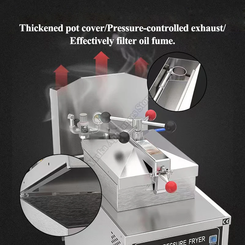 Commercial Chicken Fryer Adjustable Temp Oil Filtration System Stainless Steel Low Oil Absorption Food Truck Chicken Fryer