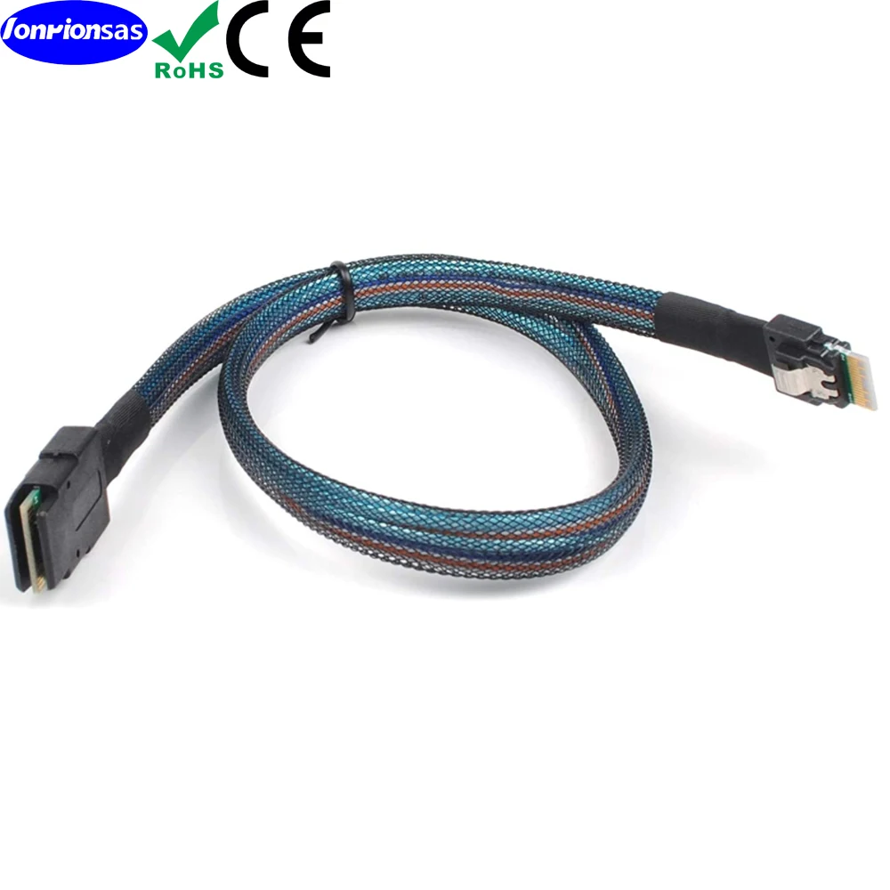 Lonrionsas # MINI SAS SFF-8087ไปยัง ultraport Slimline SAS บาง4.0 SFF-8654 4i 38P PCI-Express CABLE