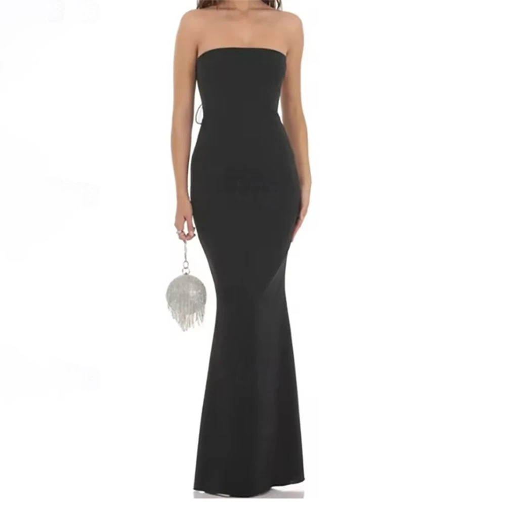 

Strapless Mermaid Evening Dresses Floor-Length Prom Party Dress Low Back Bridesmaid Gown Cocktail Formal Guest Dress 2025