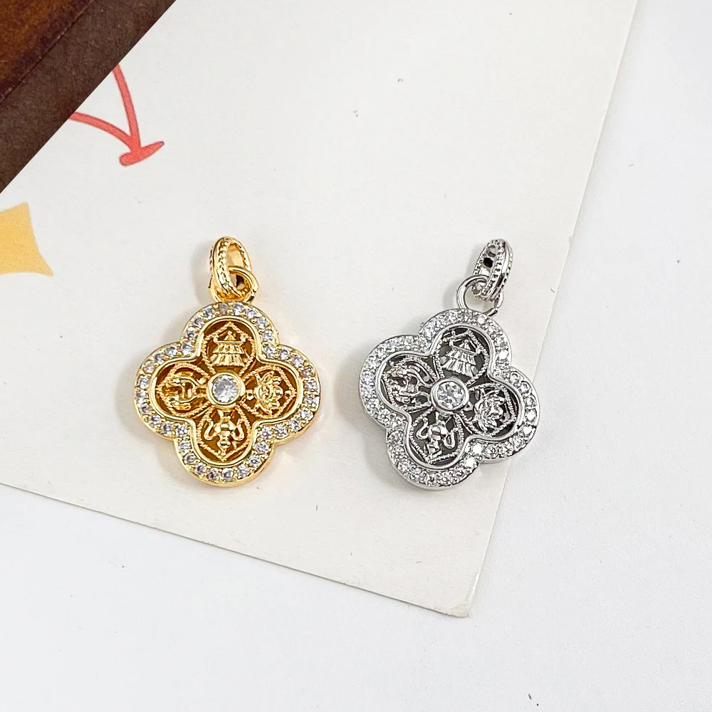 

Cordial Design 10Pcs 17*24MM Jewelry Accessories/CZ Charms/Copper Pendant/Hand Made/Genuine Gold Plating/Flower Shape #195819