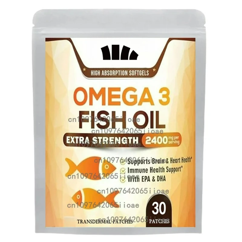 

30 пластырей Омега 3, прозрачные пластыри с рыбьим маслом, поддерживающие сердце, мозг, суставы, кожу, иммунитетное здоровье