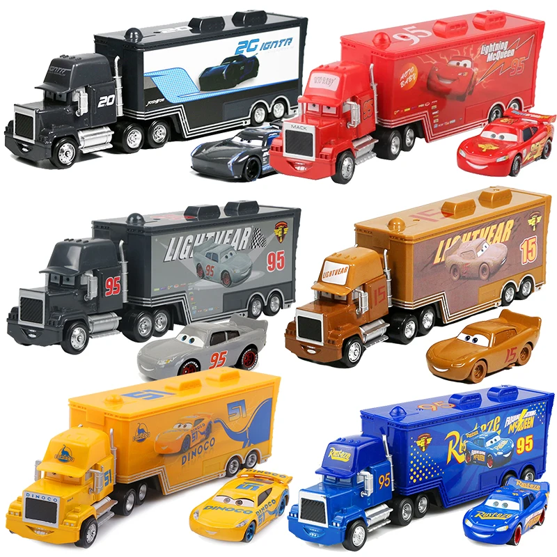 Disney Pixar Cars 2 3 Toys Lightning Mcqueen Jackson Storm Mack Uncle Truck 1:55 Diecast Vehicle Model Car Kid Boy Birthday Gift