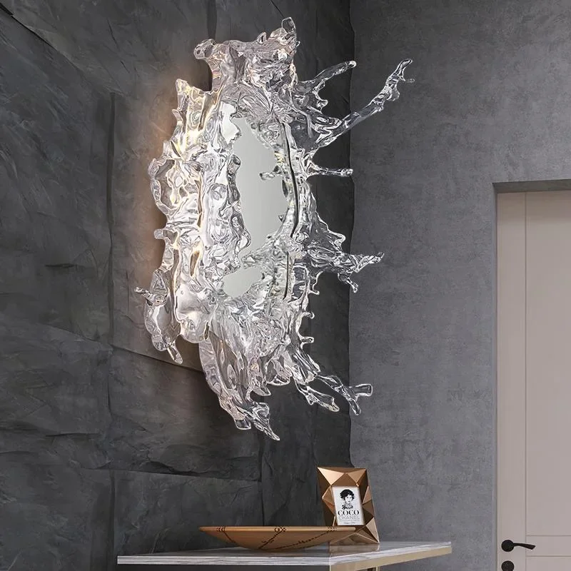 2026 Art Water Flower With Mirror Wall Light Modern LED Wall Lamps For Bathroom Dressing Mirror Sconces Home Decor