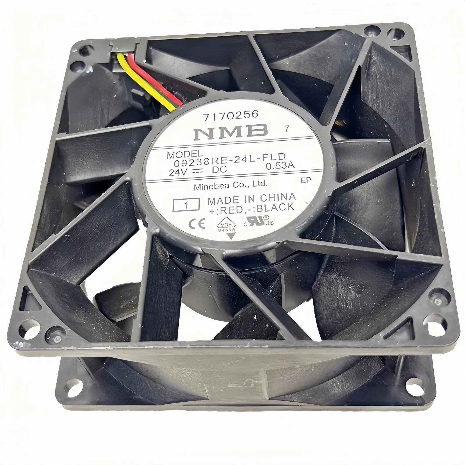 NMB 09238RE-24L-FLD 92x92x38mm 24V 0.53A Cooling Fan, High-Performance 9CM Fan for Yaskawa Inverters, Durable Industrial Cooling