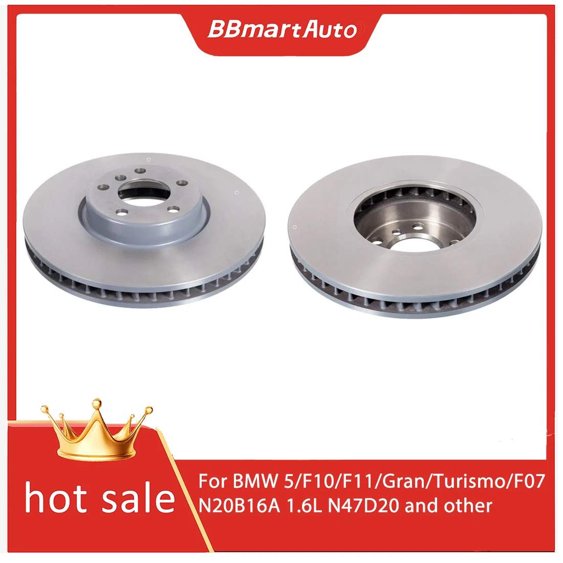 

34116785669 34116785670 2 шт. передний тормозной диск для BMW 5/F10/F11/Gran/Turismo/F07 N20B16A 1.6L N47D20.BBmart автозапчасти