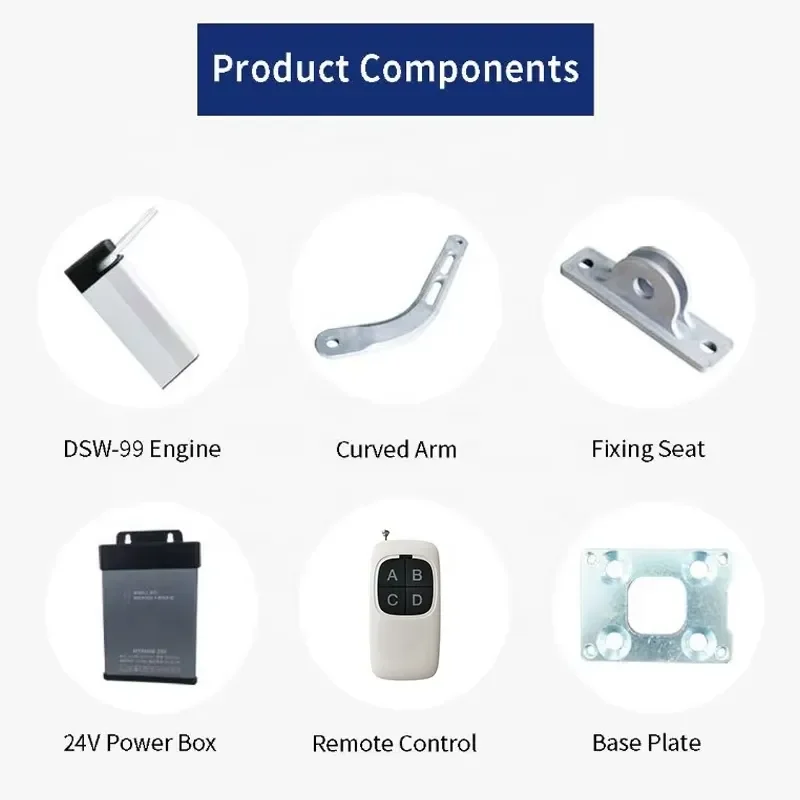 Automatic Swing Door Opener 700kg Curved Arm Waterproof Electric Gate Motor for Garden Residential Courtyard Heavy Duty Heavy