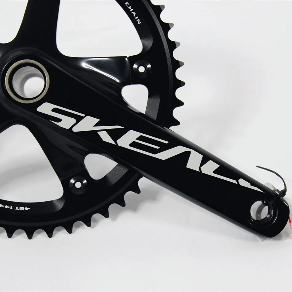 SKEACE Hollowtech Crankset, Fixie Crank, Single Speed Fixed Gear Bike Parts, Track Racing Bicycle Chainring, 48T, 165mm, 144BCD