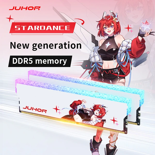 JUHOR DDR5 RGB 7200MHz 32GB Desktop RAM 1.4V Hynix Chip DIMM High