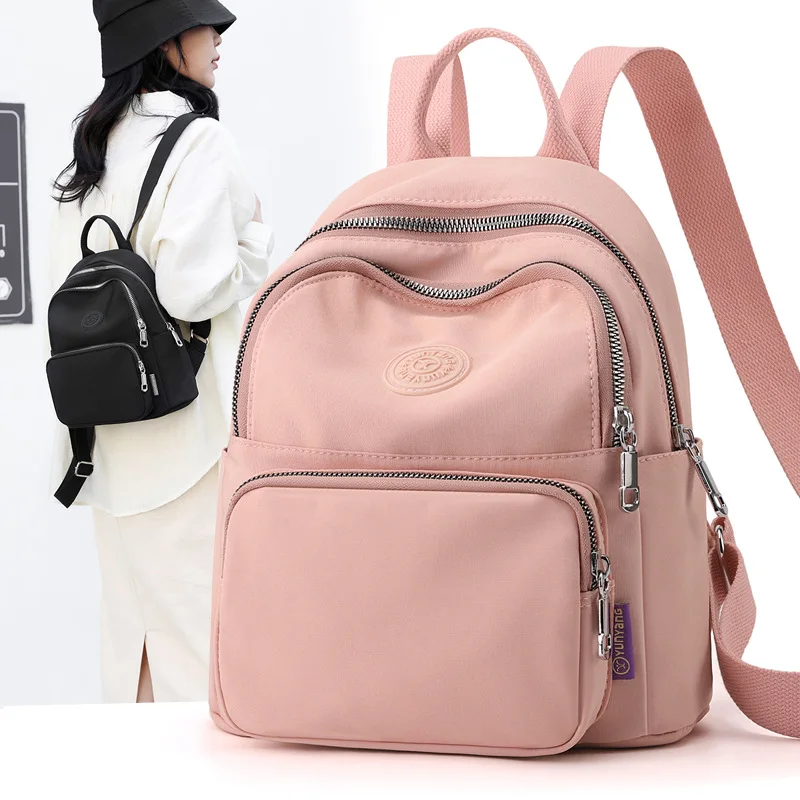 

Women Backpack Travel Casual Waterproof Nylon Shoulder Bags Female Large Capacity Handbag Rucksack Purse Girl Small School Pack