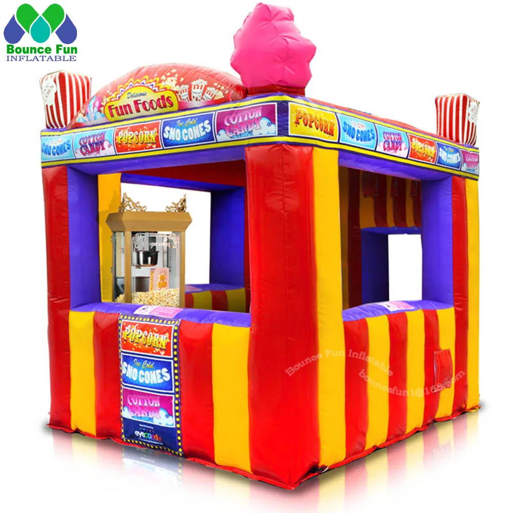 Custom 10x8ft Inflatable Concession Stand Tent Carnival Treat Shop Ice Cream French Fry Beach Bar Food Booth For Sale