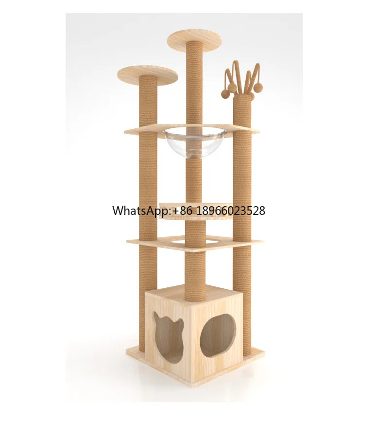 

Cats Application Sisal Scratching Post Solid Wood Cat Tree Brown