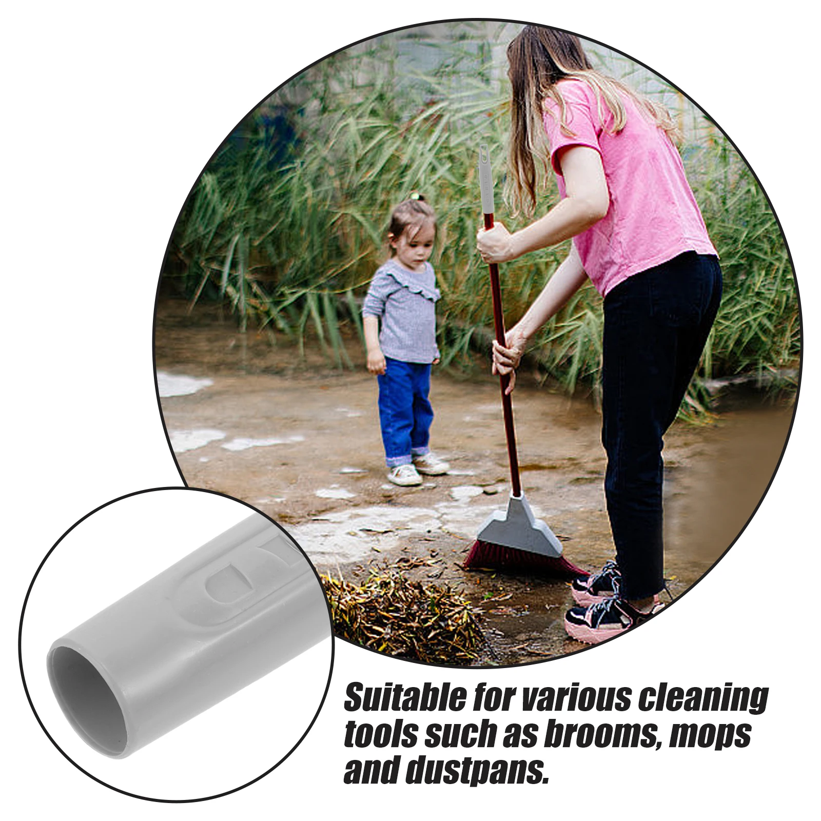 

Broom Handle Handles Home Accessories Sweep High Quality Cap Push Replacement Plastic for End Holder Dust