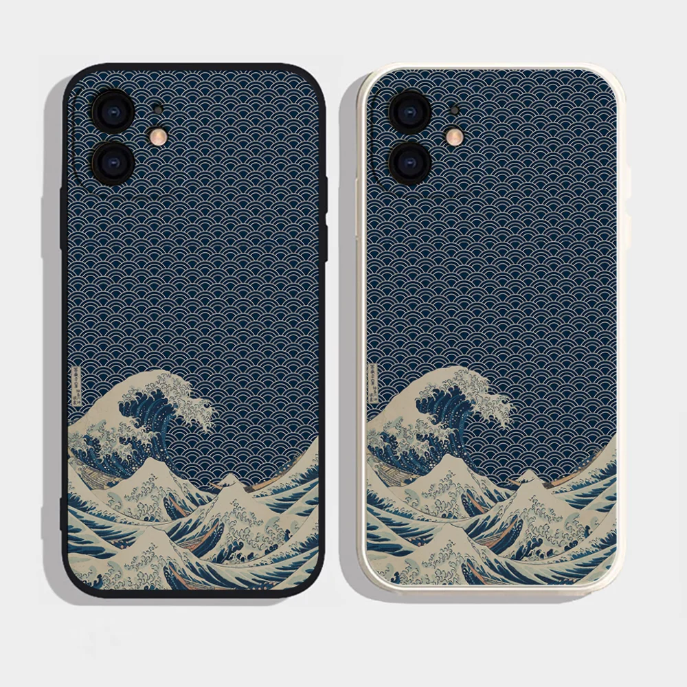 

Чехол для телефона Epc в японском стиле Ukiyo-e, мягкий силиконовый чехол для iPhone 16, 15, 14, 13, 12, 11 Plus Pro Max Plus