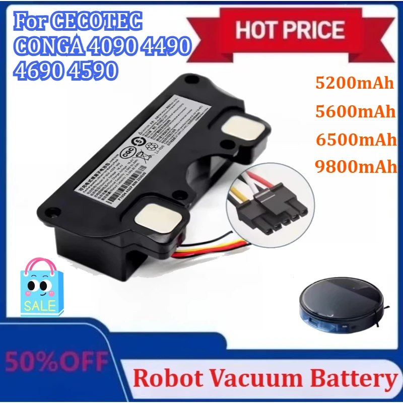 

Upgraded Replacement Battery for CECOTEC CONGA 4090 4490 4590 4690 Robot Vacuum Cleaner Accessories Spare Parts Tool