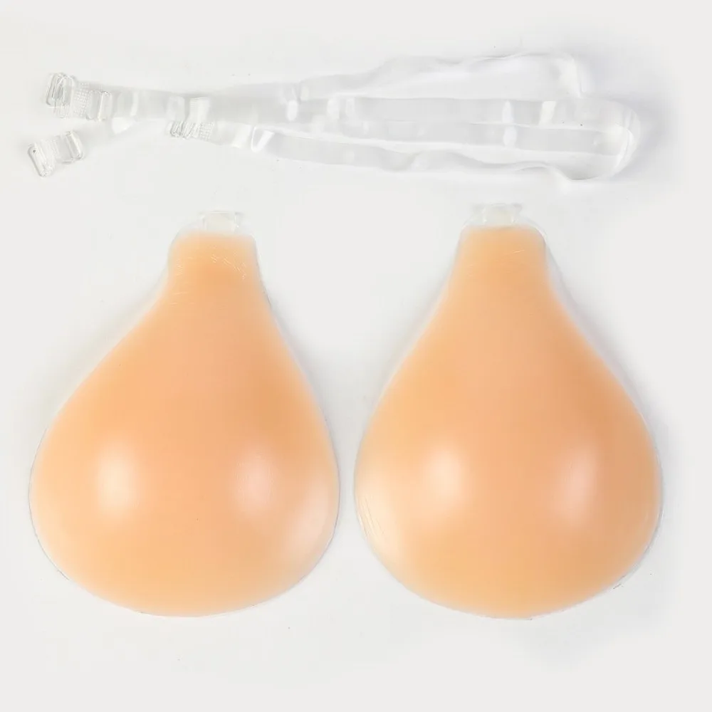 Hot Seamless Silicone Nipple Covers Full Coverage Reusable Strapless Bra Push Up Spoon-Shaped Invisible Bra for Women