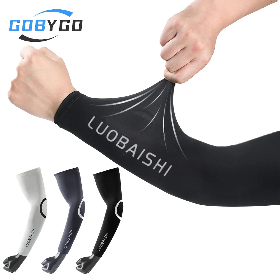 

GOBYGO 1Pair UV Protection Arm Sleeves Ice Silk Cooling Sun Protection Sleeves Cycling Driving Outdoor Sports Anti-UV Arm Covers