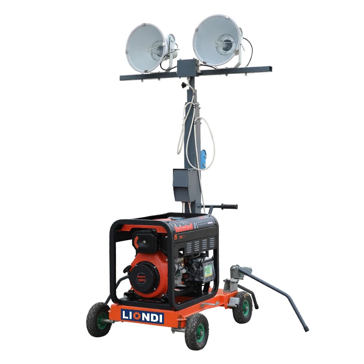 Easy Maintenance 5M Manual Lifting Mast Compact Light Tower with Adjustable Illumination Angle