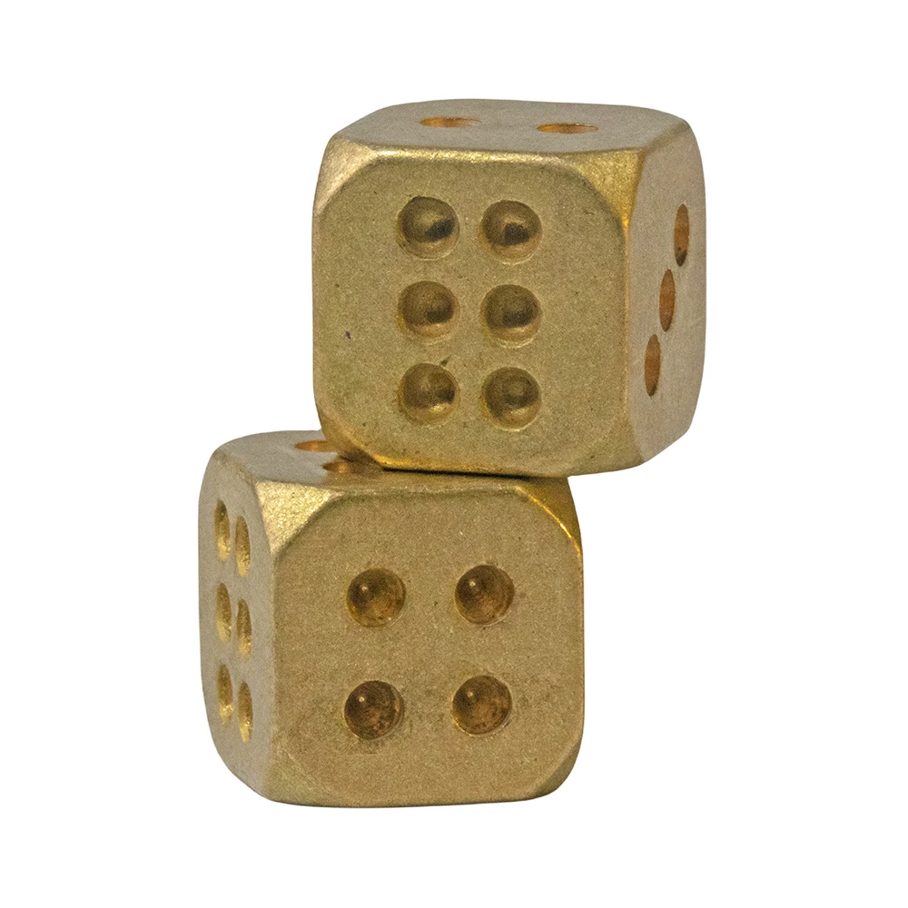 2/6Pcs Metal Dice Brass Gold Color High Quality 6 Sided Dice For Club/Party/Family Games 11mm