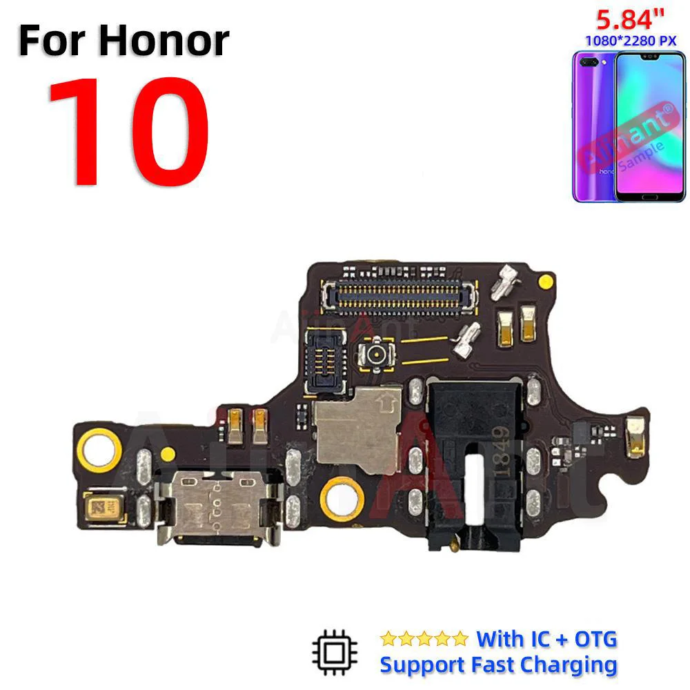 Aiinant cargador USB puerto conector placa de carga Cable flexible para Huawei Honor 10 20 View Note 10 V10 10x Lite piezas de teléfono