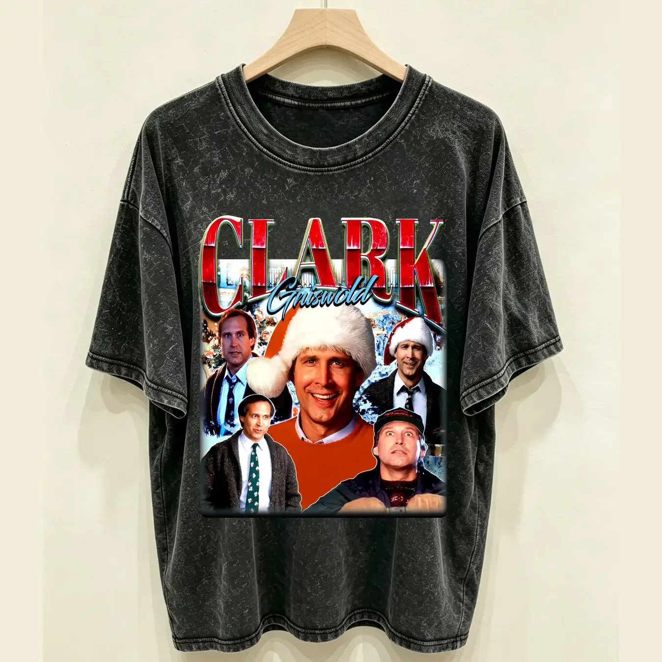 washed T Shirt Clark Griswold Sweater Family long or short sleeves vintage Washed Soft streetwear Comfortable homme Unisex