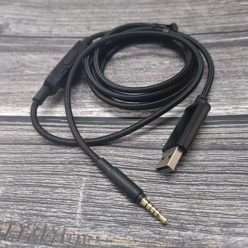 Nylongeflochtenes 3,5-mm-Headset-Kabel Ersatz für MMX300-Kopfhörerkabel D46B