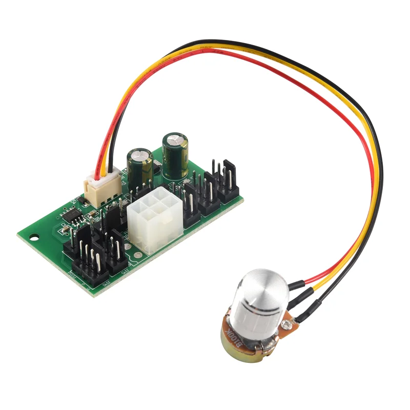Compact 1Pcs Computer Case Miner Fan Speed Controller 8-Channel Fan Hub PWM High-Power Violent Fan Controller DC12V