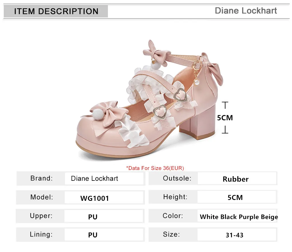 Cross Strap Vrouwen Hoge Hakken Mary Jane Pumps Party Bruiloft Wit Roze Paars Beige Aardbei Strik Prinses Cosplay Lolita Schoenen