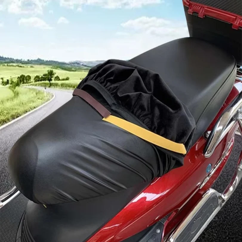 Motorcycle Seat Cover Elastic PU Leather Motorbike Seat Protector Cushion Waterproof Sunscreen Seat Cover For Small Motorcycles