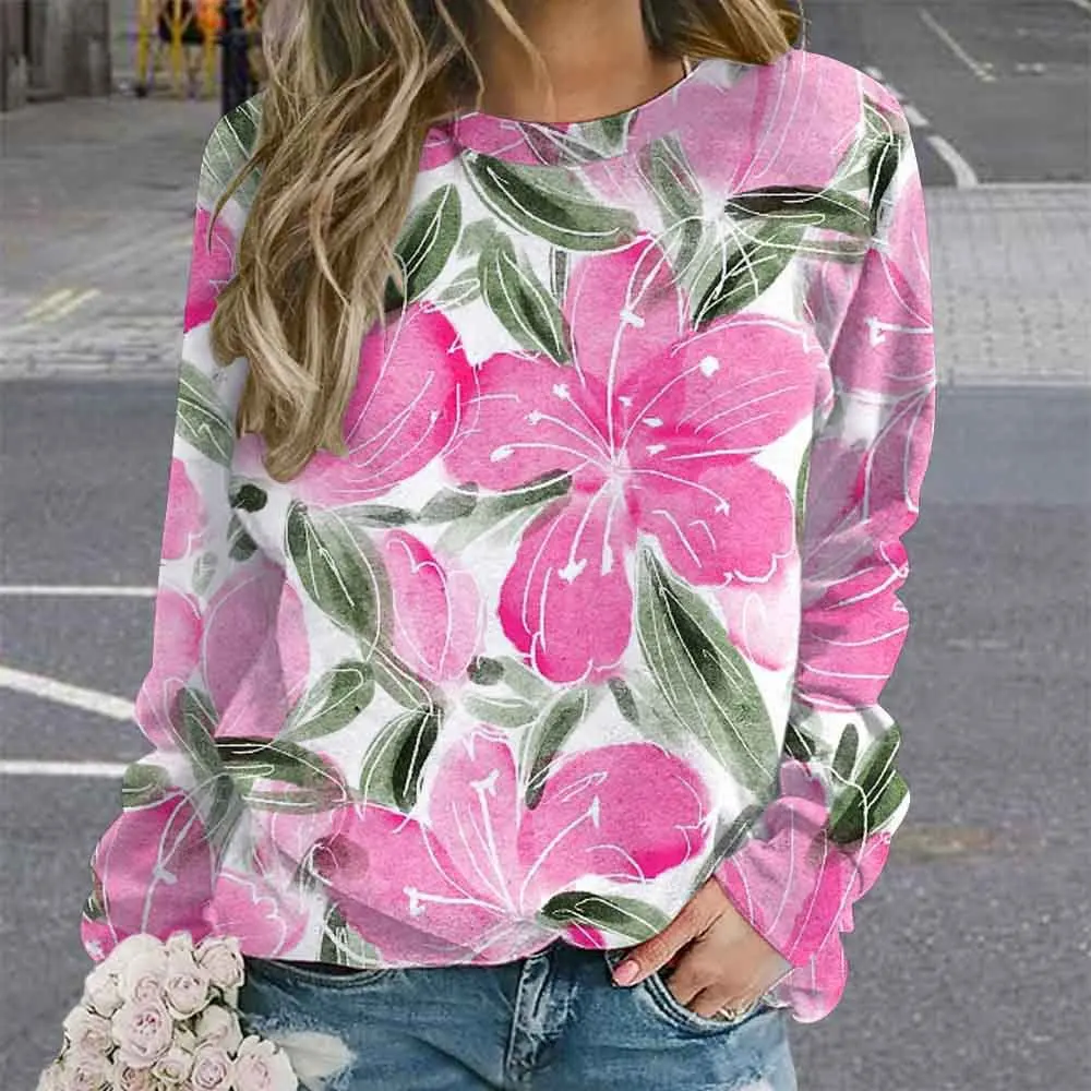 Colorful Daisy Sweatshirts Floral Flower 3D Print Autumn Women Hoodies Long Sleeve Y2k Oversized Pullovers Tops Female Clothing