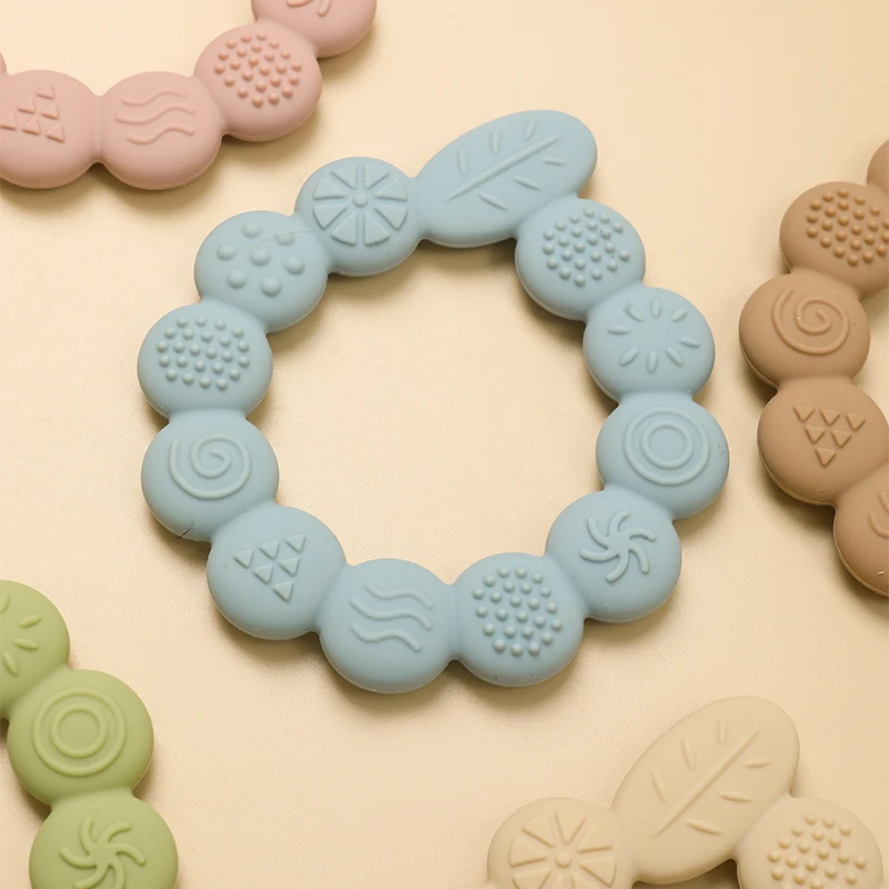 Jouets de dentition en Silicone pour bébé, sans BPA, cadeau pour nouveau-né, anneau en forme de feuille, jouet à mâcher pour garçon et fille, accessoires de soins pour bébé