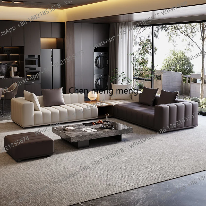 Nordic leather living room sofa, designer floor recliner living room sofa, sofa, luxury recliner bed