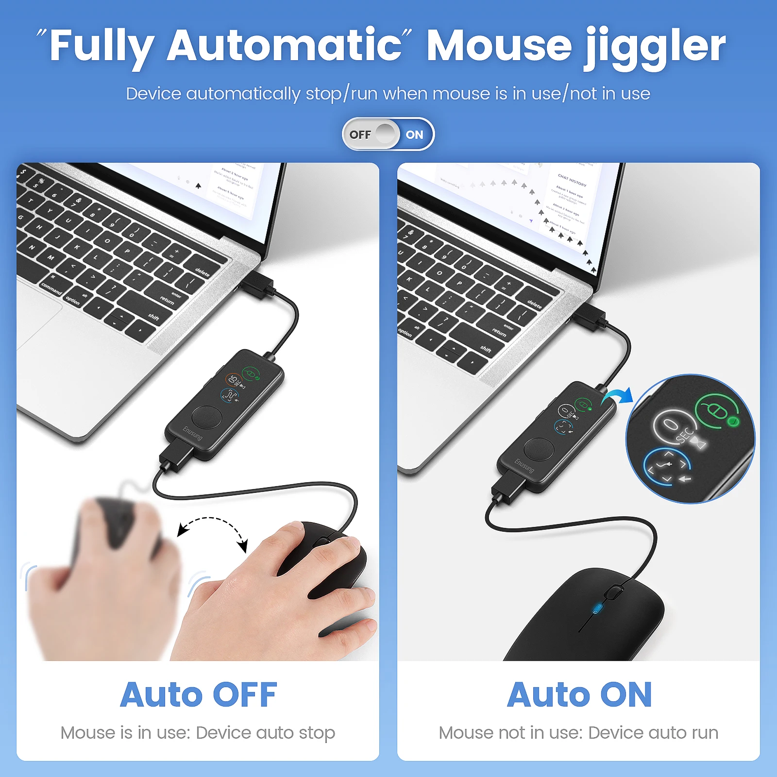 Полностью автоматическая мышь jigler 100%, абсолютно недетектируемая USB мышь Mover С HD экраном, обратный отсчет, регулируемый и 3 Tr