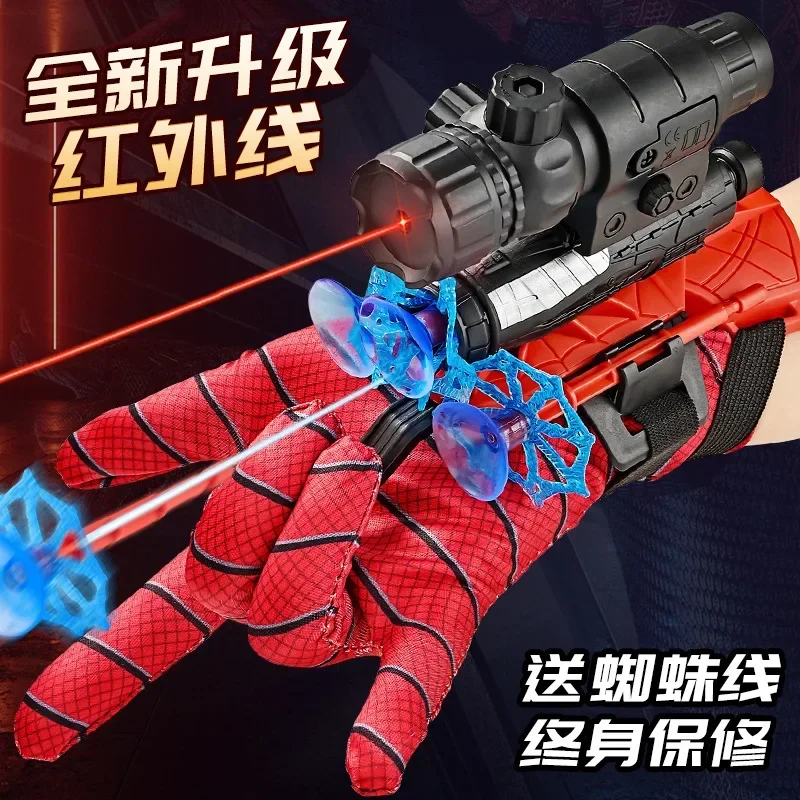 

Disney Spidermans Action Figure Glove Launcher Set Anime Cosplay Hero Boy Soft Bullet Launchable Squirt Toys Kids Birthday Gifts