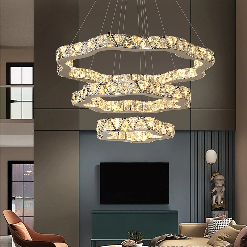 aipaite lustre de cristal de lampadas de teto led irregularmente moderno elegante sala de estar sala de jantar quarto aco inoxidavel 01