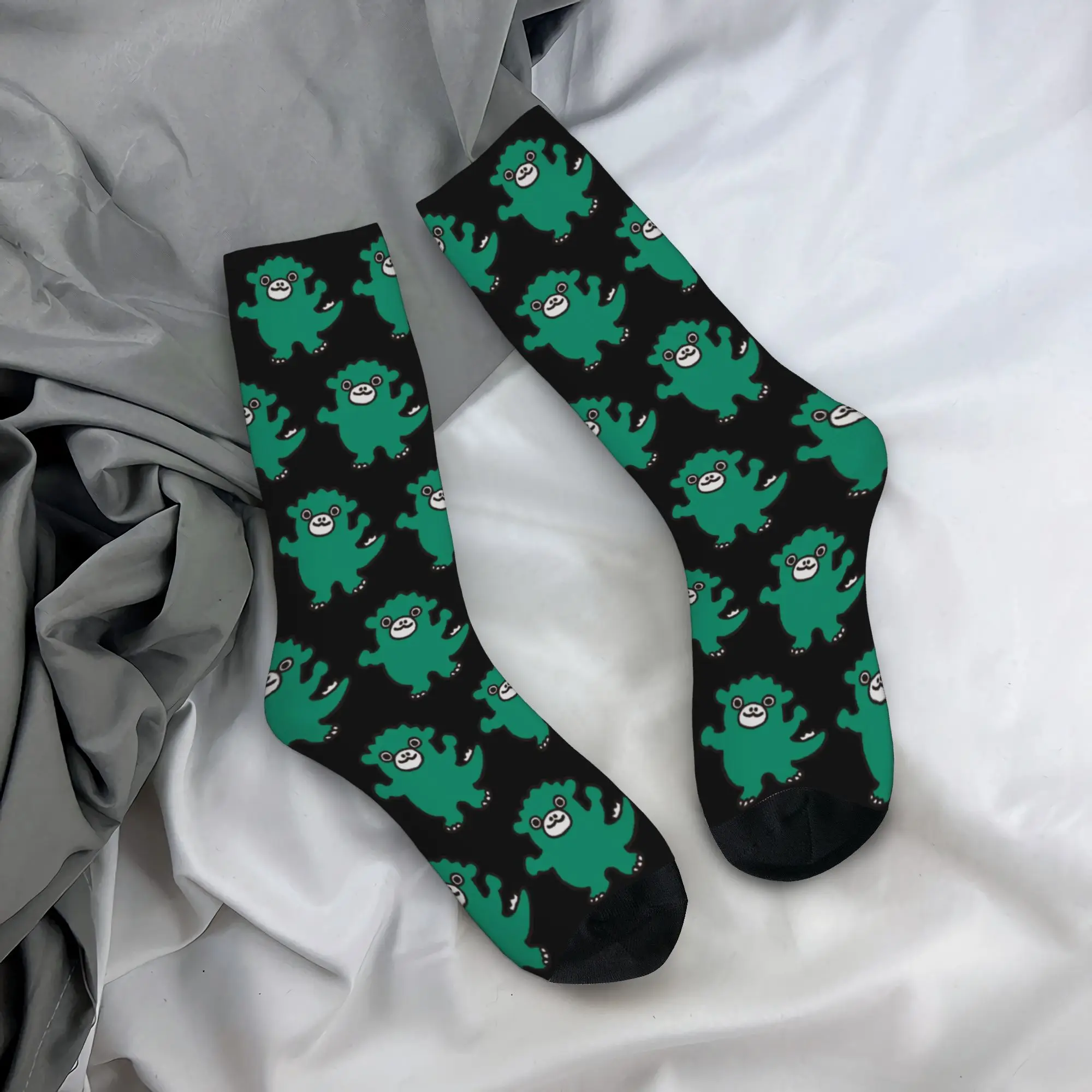 Colorful Chibi Godzillaa Monster Raids Again Skateboard Socks Kawaii Polyester Long Socks for Women Men Sweat Absorbing