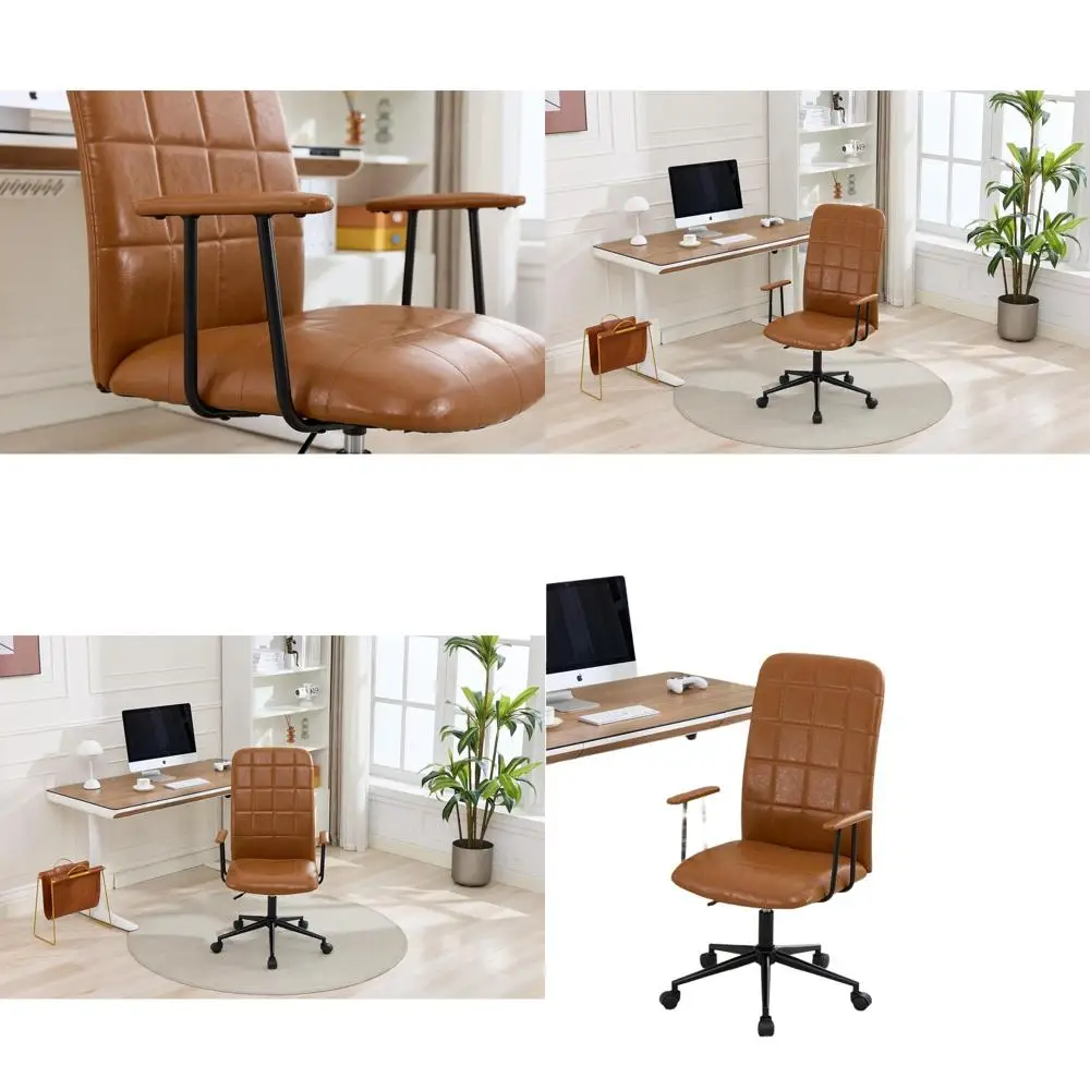 

Обеденные стулья в стиле Mid-Century Modern, с высокой спинкой, металлическим каркасом, L-образной формы, из коричневой искусственной кожи, с пенополиуретановой подушкой, для использования в помещении