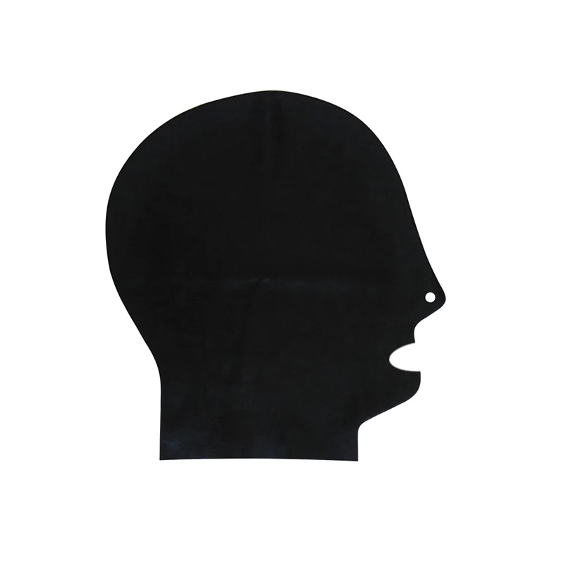 New Latex Mask Seamless shiny Hoods for photograph Mouth open without zipper suffer bandage