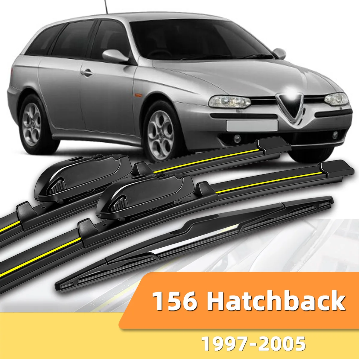 

3PCS Front And Rear Windshield Wipers Suitable For Alfa Romeo156 Hatchback 1997-2005 Automotive Windshield Accessories 2000 2003