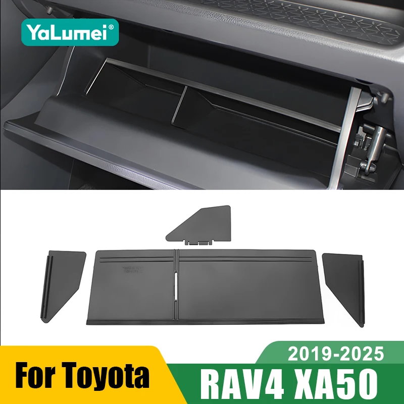 Handschuhfach-Organizer-Trennwand für Toyota RAV4 XA50 2019 2020 2021 2022 2023 2024 2025 Hybrid Co-Pilot Ablagefach Auto-Zubehör