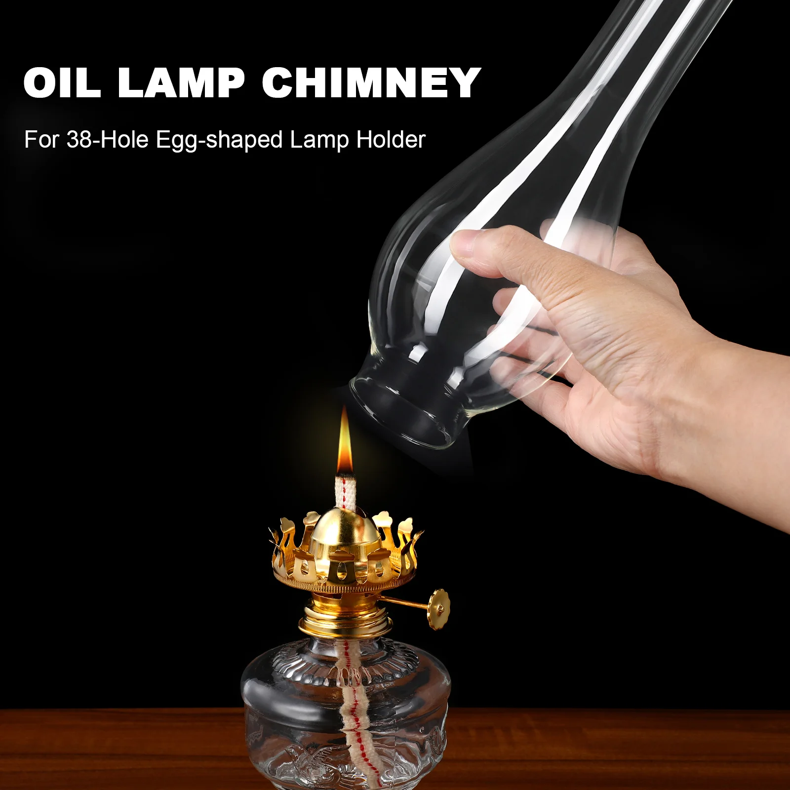 38 Hole Kerosene Lamp Glass Shade Vintage Design High Transparency Clear Oil Lantern Chimney Replacement Light