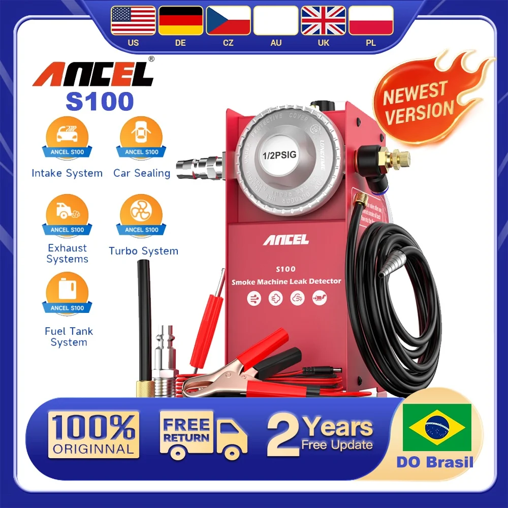 

Car Smoke Leak Detector EVAP Vacuum Leakage Locator ANCEL S100 For DC12V Car Diagnostic Tool Automotive Oil Pipe Smoke Generator