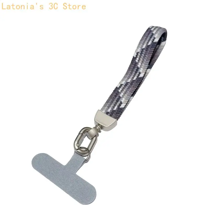 Textiles Handy-Handgelenk-Trageband mit Metallclip und Karteneinsatz für den pendeltauglichen, reisefreundlichen täglichen – Detail 9