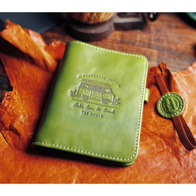 Handmade High Quality Leather Retro Binder Ring A6 Journal Multi-Functional Hand Ledger Customized Business Notebook Card Holder