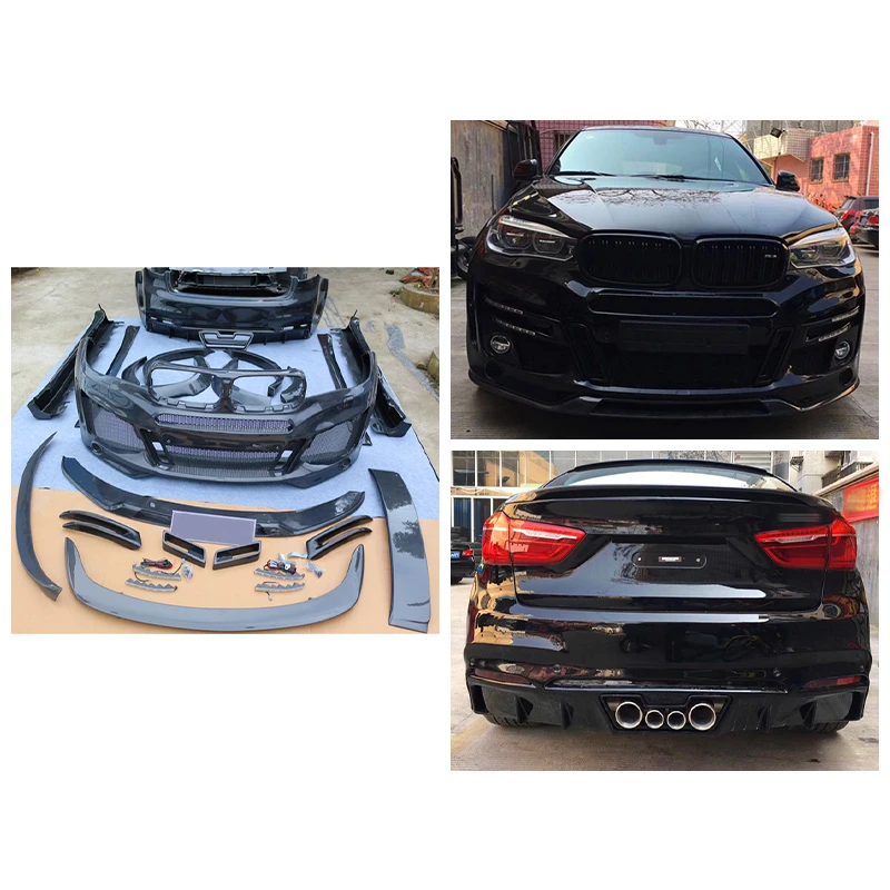 High Quality Car Exterior Upgrade Body Kit Fit for X6 F16 2014-2019 Front Rear Bumper Side Skirts Wheel Arches Mudguard Parts