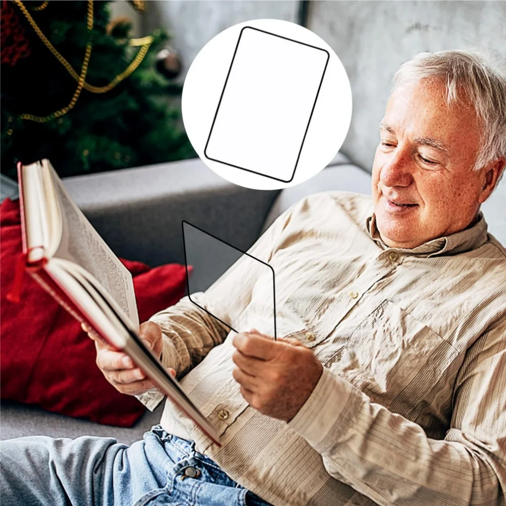 Lupa de hoja grande de página completa, ayuda de lectura, lupa de lectura, lente de aumento de página de vidrio, 4 Uds.