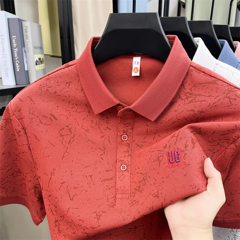 Designer brand short sleeve men polo shirt fashion personality printed luxury summer casual new letter embroidered youth T-shirt