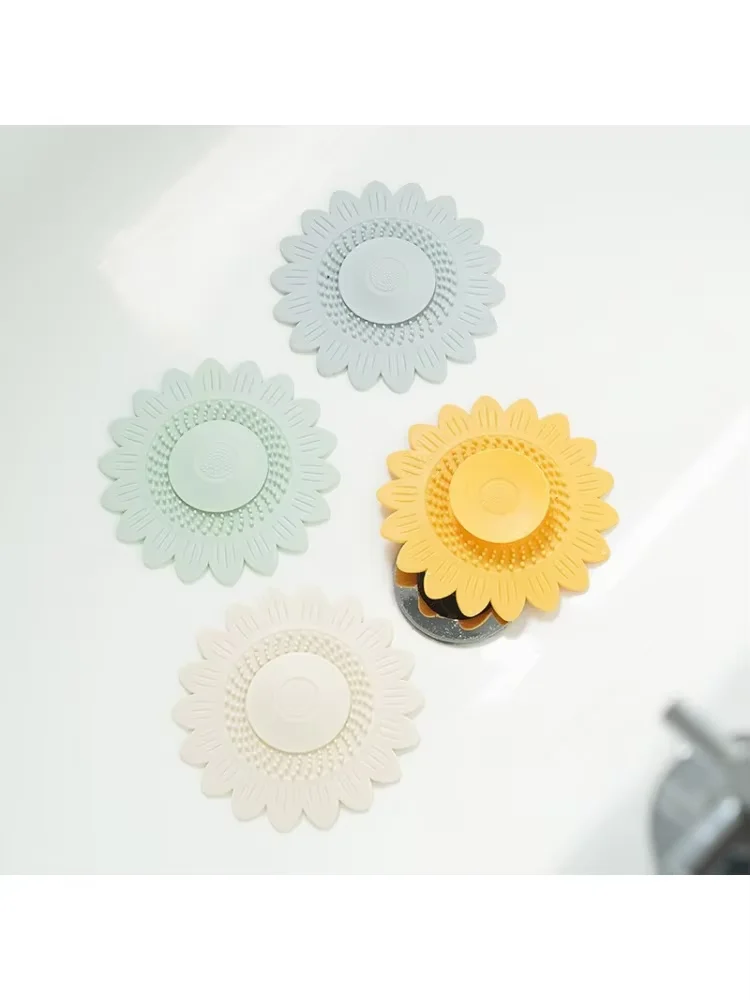 1/2Pcs Multifunctional Flower Shaped Hair Deodorizi Filter Suitable for Kitchen and Bathroom Sinks with Sewer Deodorizing Filter