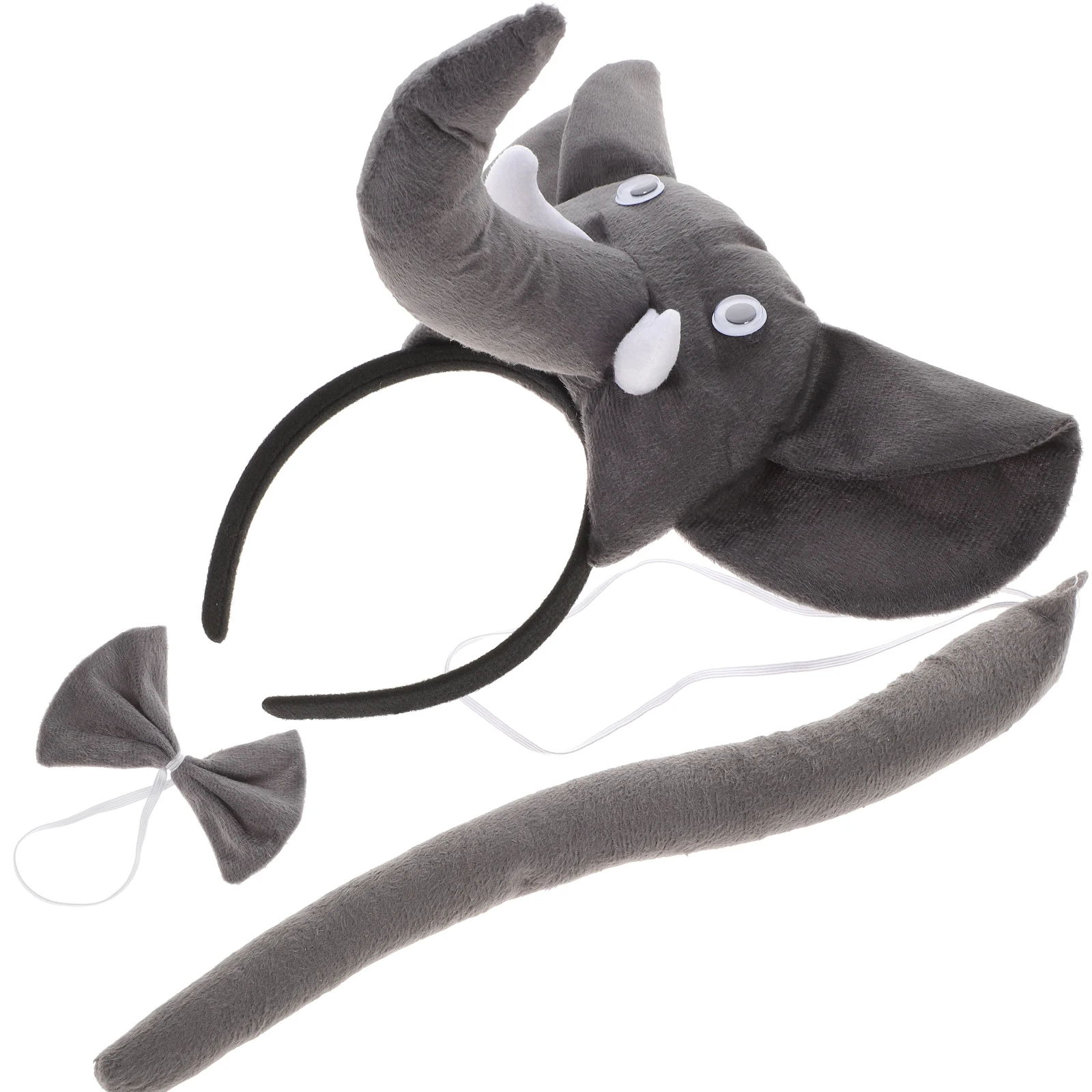

Elephant Ears Headband Set Grey Cloth Premium Material Novel Design Costume Accessories Carnival Festival Decor Kids