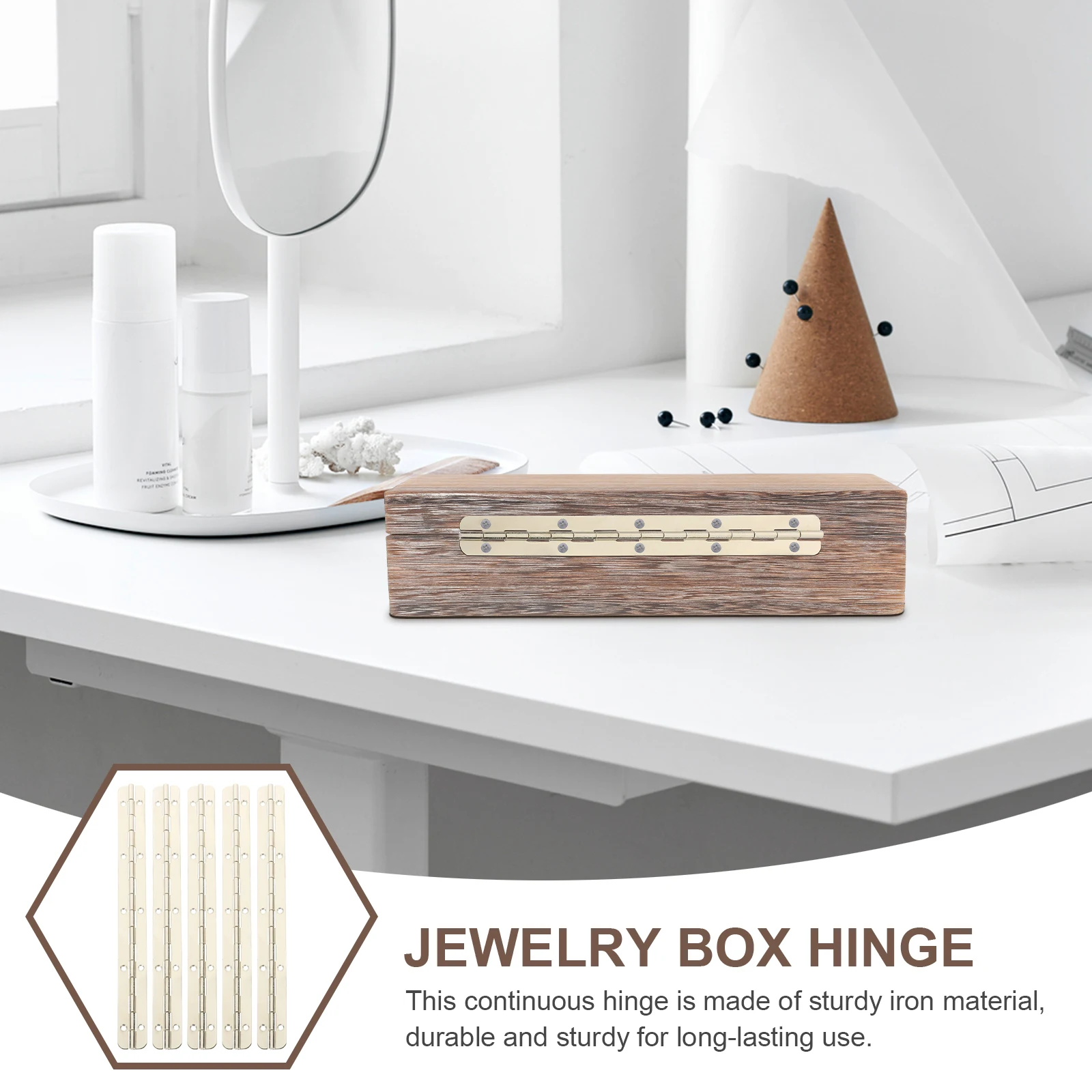 

5pcs Continuous Piano Hinges Heavy Duty Nickel Plated Iron Material Easy Installation Cuttable Lengths Stable Pivot